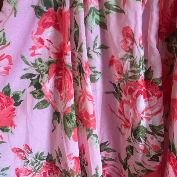 Place Pink and Orange Asymmetrical Pleated Sundress - Picture 6 of 6